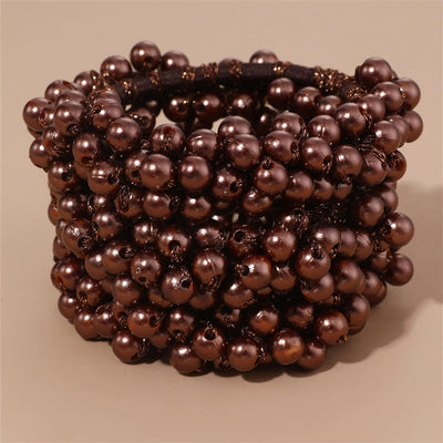 Women's Fairy Style Sweet Simple Style Round Imitation Pearl Beaded Artificial Pearls Hair Tie