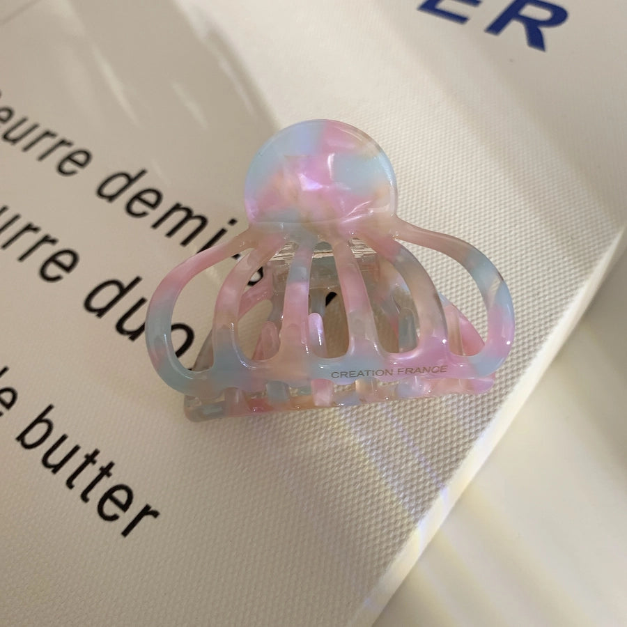 Women's Casual Simple Style Marble Shell Acetic acid sheets Hollow Out Hair Claws