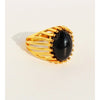 Brass 24K Gold Plated Inlay Geometric Gem Brass Rings