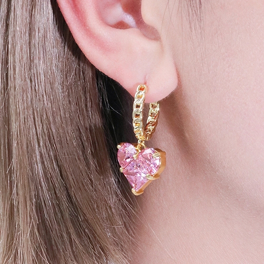 1 Pair Vintage Style Classic Style Heart Shape Plating Copper Zircon Drop Earrings