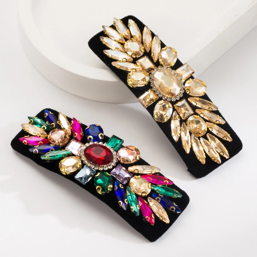 Women's Casual Vacation Classic Style Water Droplets Alloy Cloth Inlay Glass Hair Clip