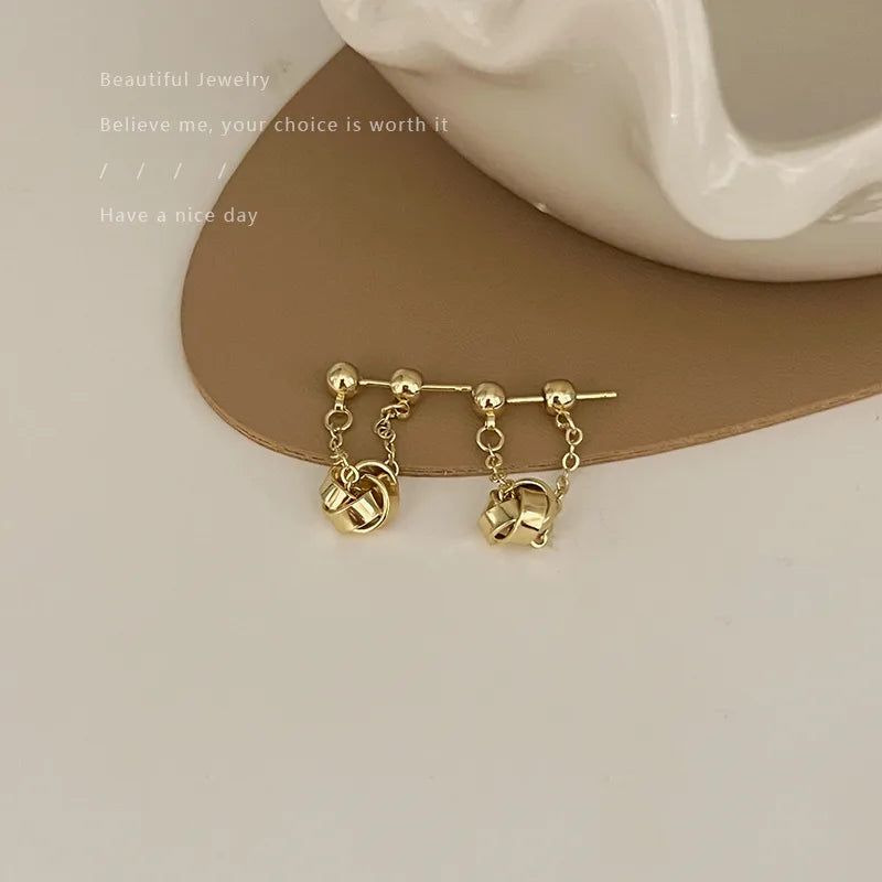 1 Pair Streetwear Geometric Heart Shape Plating Alloy Earrings