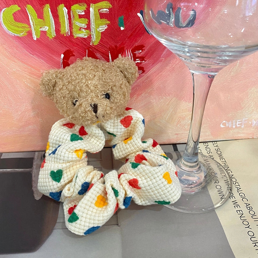 cute bear cloth handmade hair tie