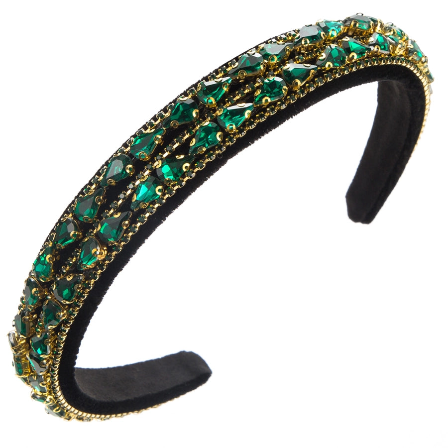 women's elegant luxurious water droplets alloy cloth inlay rhinestones hair band