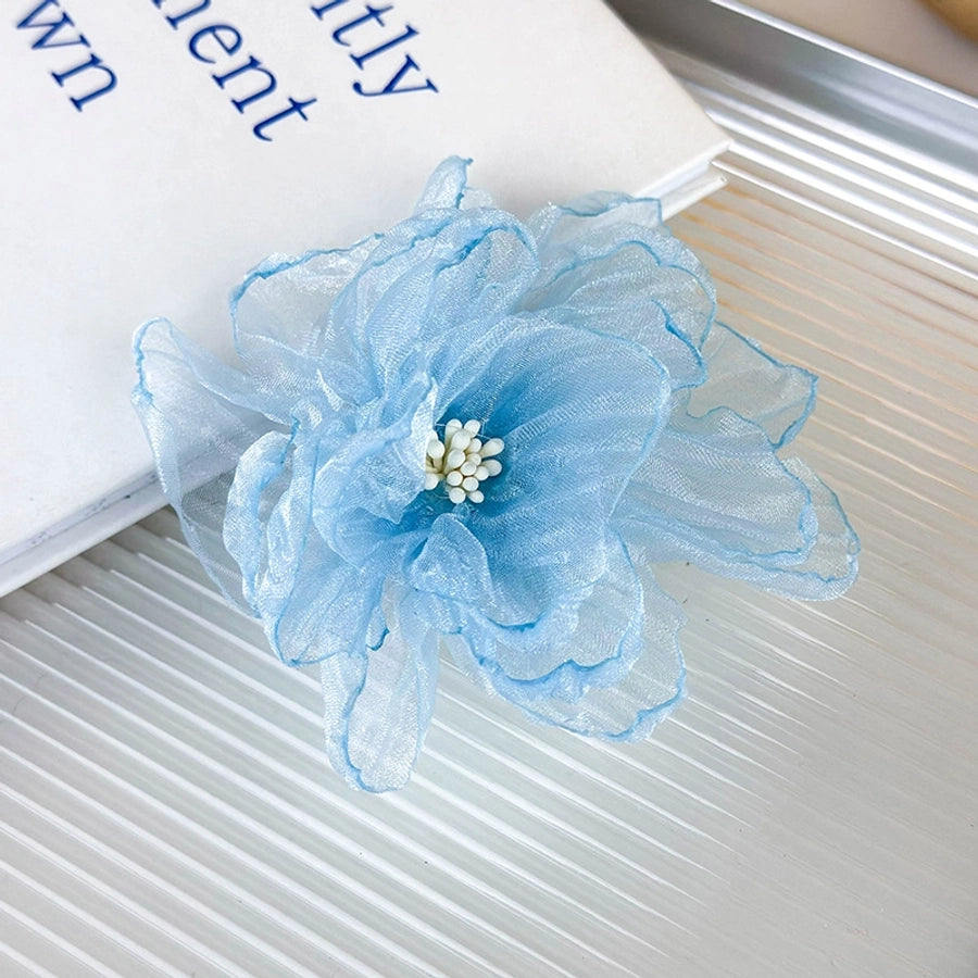Women's Elegant Romantic Solid Color Gauze Patchwork Hair Clip
