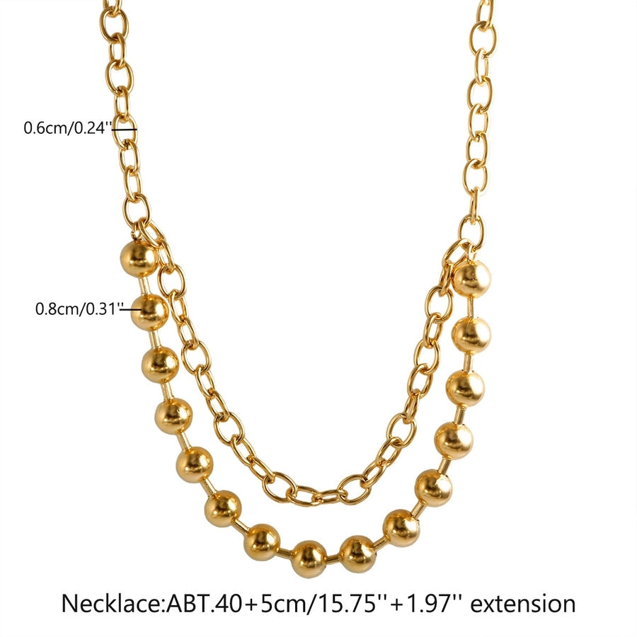 Jewelry Streetwear Geometric 304 Stainless Steel Plating Layered Necklaces