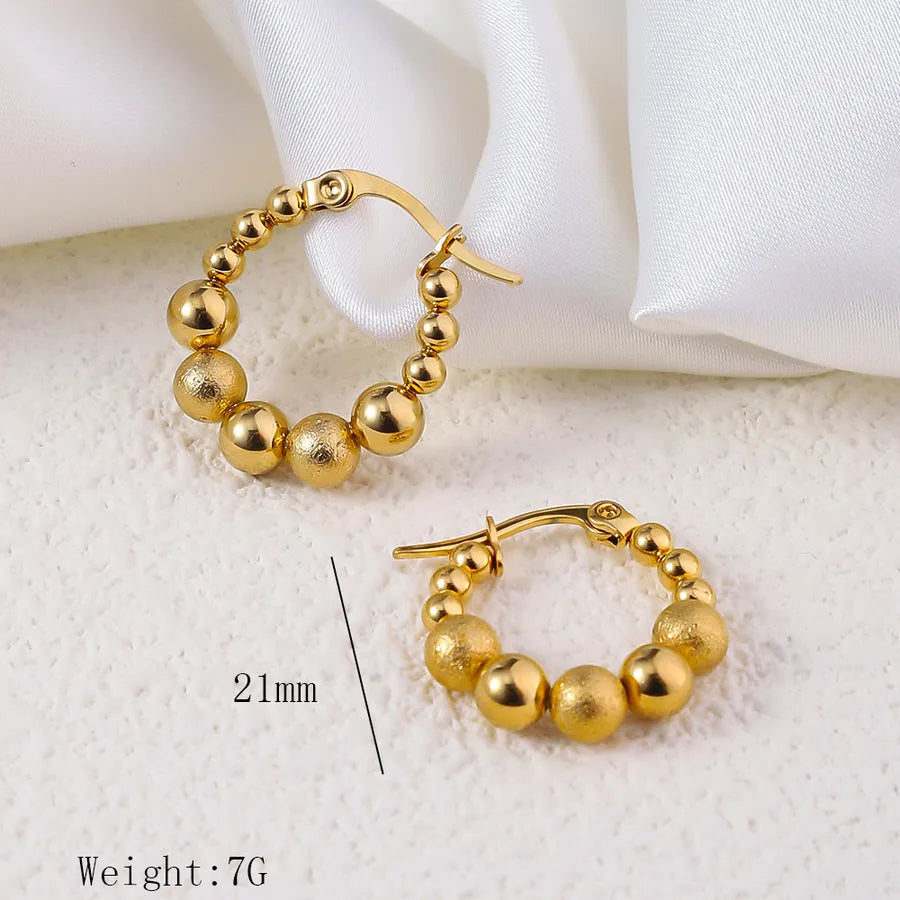 1 Pair Simple Style Commute Geometric Heart Shape Plating Titanium Steel Drop Earrings Earrings Ear Studs