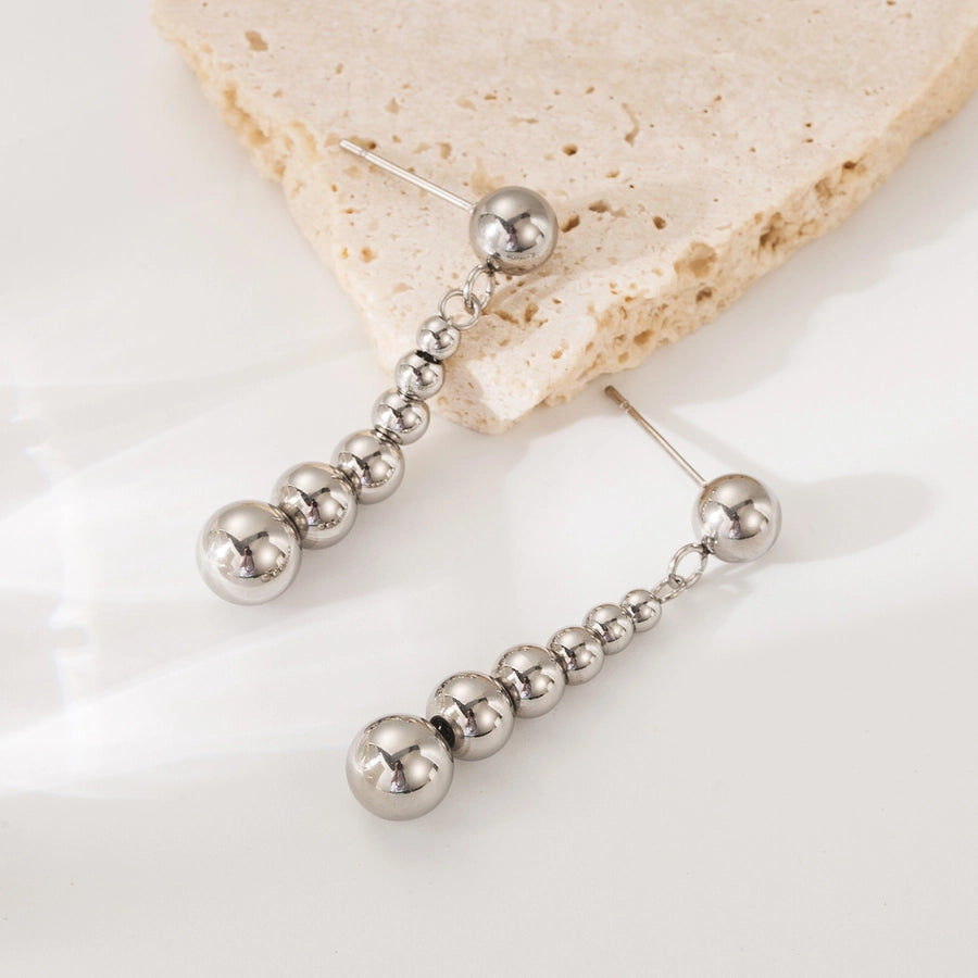 1 Pair Luxurious Simple Style Commute Geometric 304 Stainless Steel 18K Gold Plated Drop Earrings