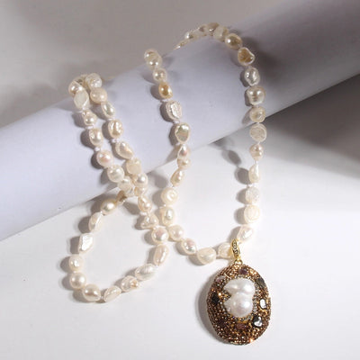 Elegant Vintage Style Geometric natural stone Beaded Chain Pendant Necklace In Bulk