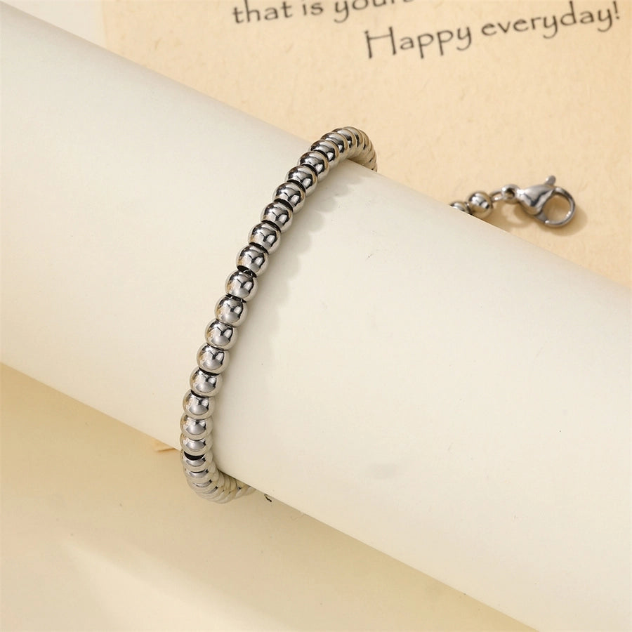 Casual Round 304 Stainless Steel Bracelets In Bulk