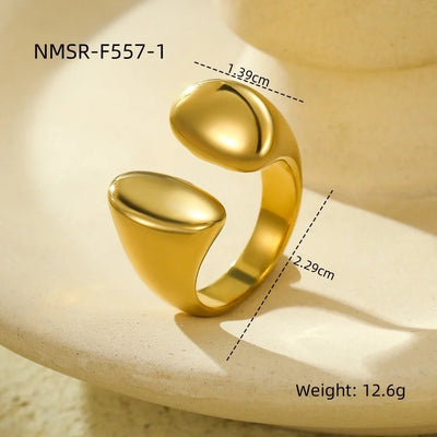Jewelry Elegant Geometric 304 Stainless Steel Plating Open Rings