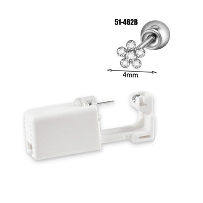 1 Piece Hawaiian Tropical Round Flower Butterfly Inlay 316 Stainless Steel  Zircon 24K Gold Plated Cartilage earrings