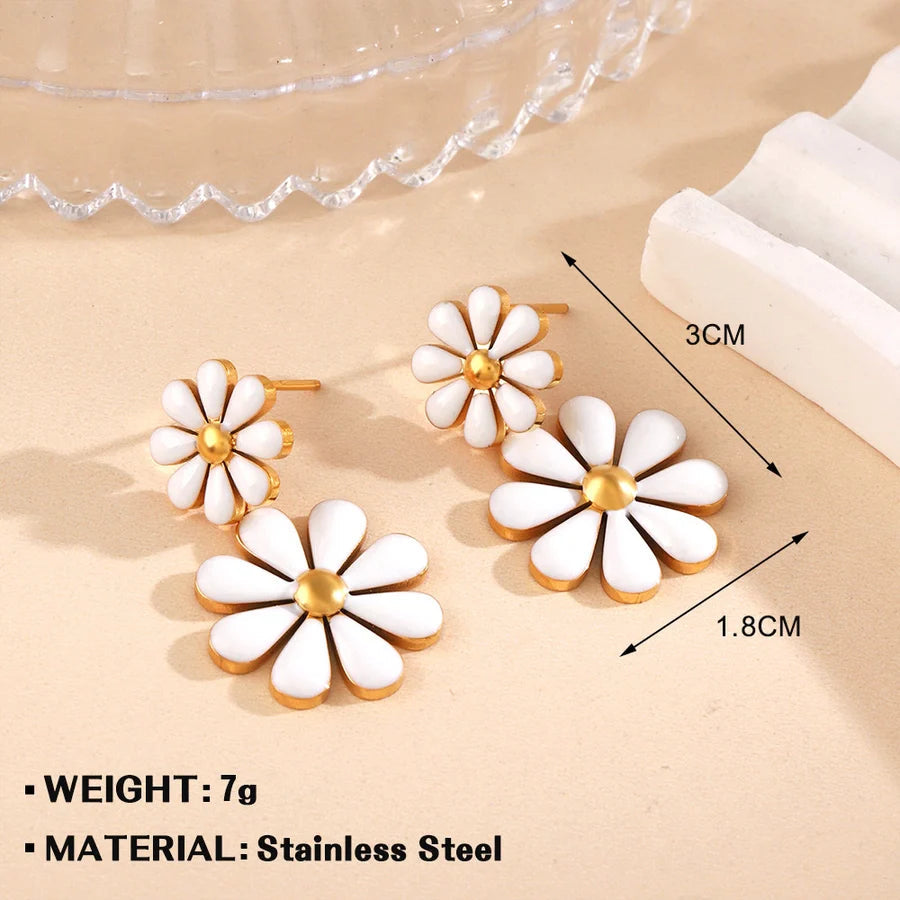 Jewelry Elegant Pastoral Flower Titanium Steel Jewelry Set