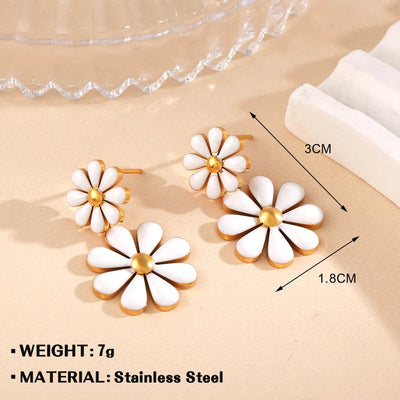 Jewelry Elegant Pastoral Flower Titanium Steel Jewelry Set