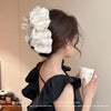 simple style bow knot cloth patchwork hair claws