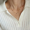 Jewelry Vintage Style Geometric 304 Stainless Steel natural stone 18K Gold Plated Beaded Plating Double Layer Necklaces