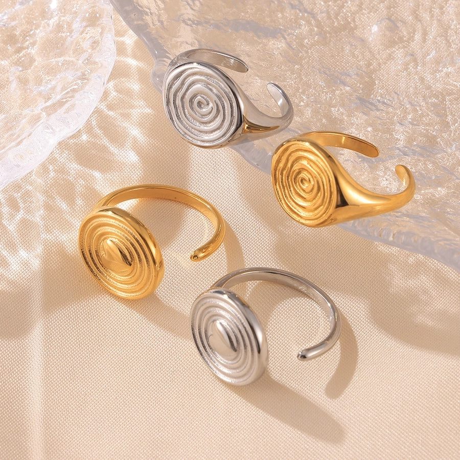 Jewelry Hawaiian Modern Style Circle Heart Shape Titanium Steel Open Rings