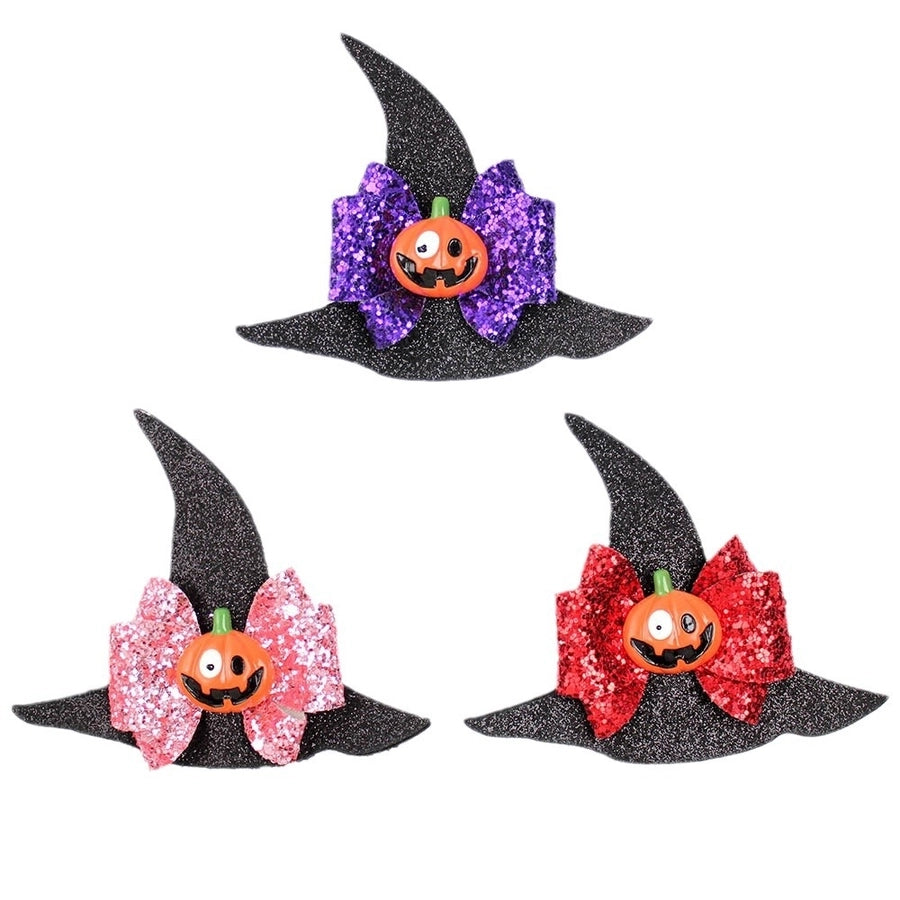 Girl'S IG Style Cool Style Pumpkin Spider Bow Knot Cloth Sequins Hair Clip