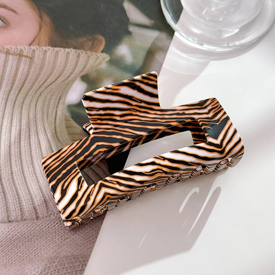 Women's Simple Style Stripe Pvc Hair Claws