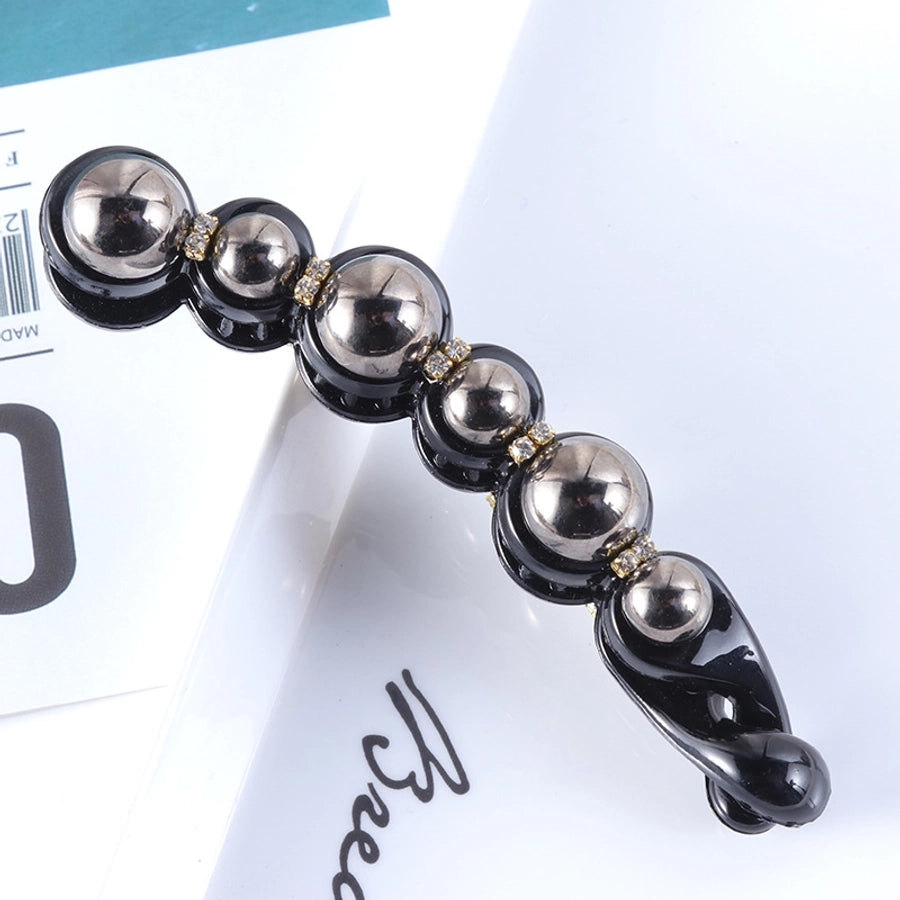 simple style geometric plastic artificial pearls hair clip