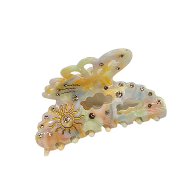 Women's Sweet Butterfly Acetic acid sheets Inlay Rhinestones Hair Claws