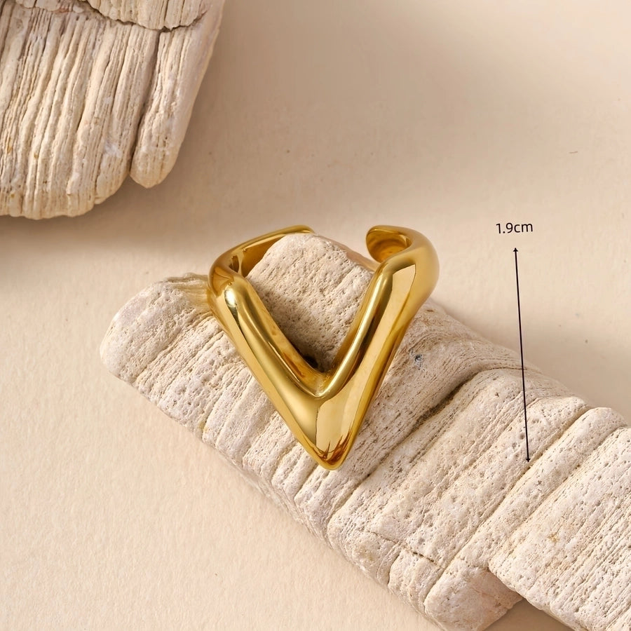 Jewelry IG Style Simple Style Geometric 304 Stainless Steel 18K Gold Plated Rings