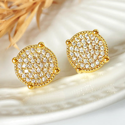 1 Pair Retro Geometric Plating Inlay Copper Zircon Zircon Ear Studs
