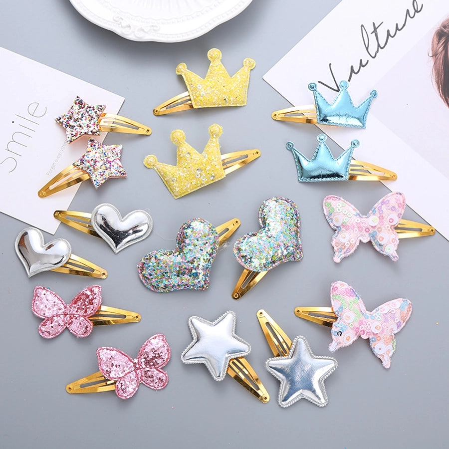 Girl'S Simple Style Star Alloy Sequins Hair Clip