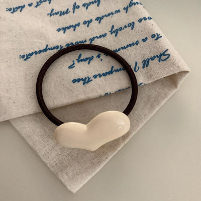 Women's Cute Simple Style Heart Shape Resin Hair Tie