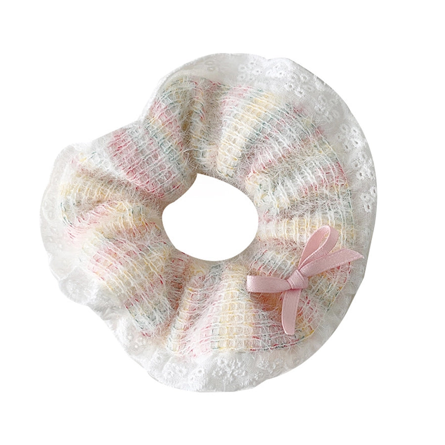 Unisex Casual Sweet Rainbow yarn Rib-Knit Hair Tie