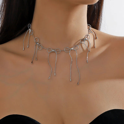 Copper Plating Bow Knot Necklace