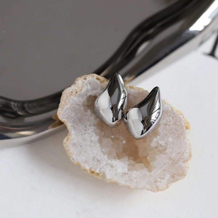 1 Pair Vintage Style British Style Water Droplets 304 Stainless Steel Ear Studs