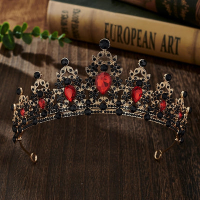 glam luxurious lady crown alloy plating inlay zircon crown