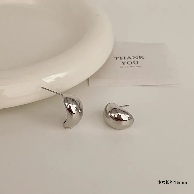 1 Pair Streetwear Geometric Heart Shape Plating Alloy Earrings