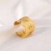 Jewelry Elegant Leaves Titanium Steel Open Rings