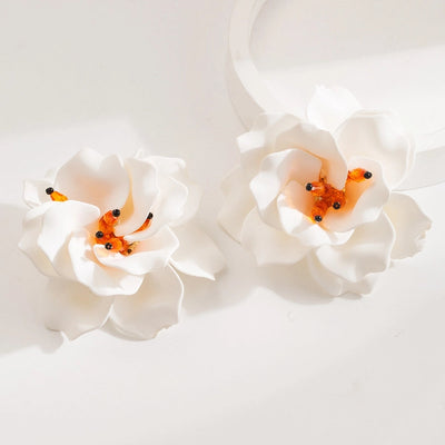 1 Pair Princess Vacation Sweet Flower Inlay Arylic Alloy Acrylic 14K Gold Plated Ear Studs