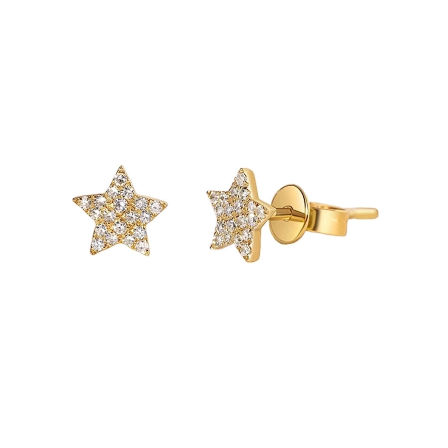 1 Pair IG Style Star Brass Zircon Ear Cuffs Ear Studs