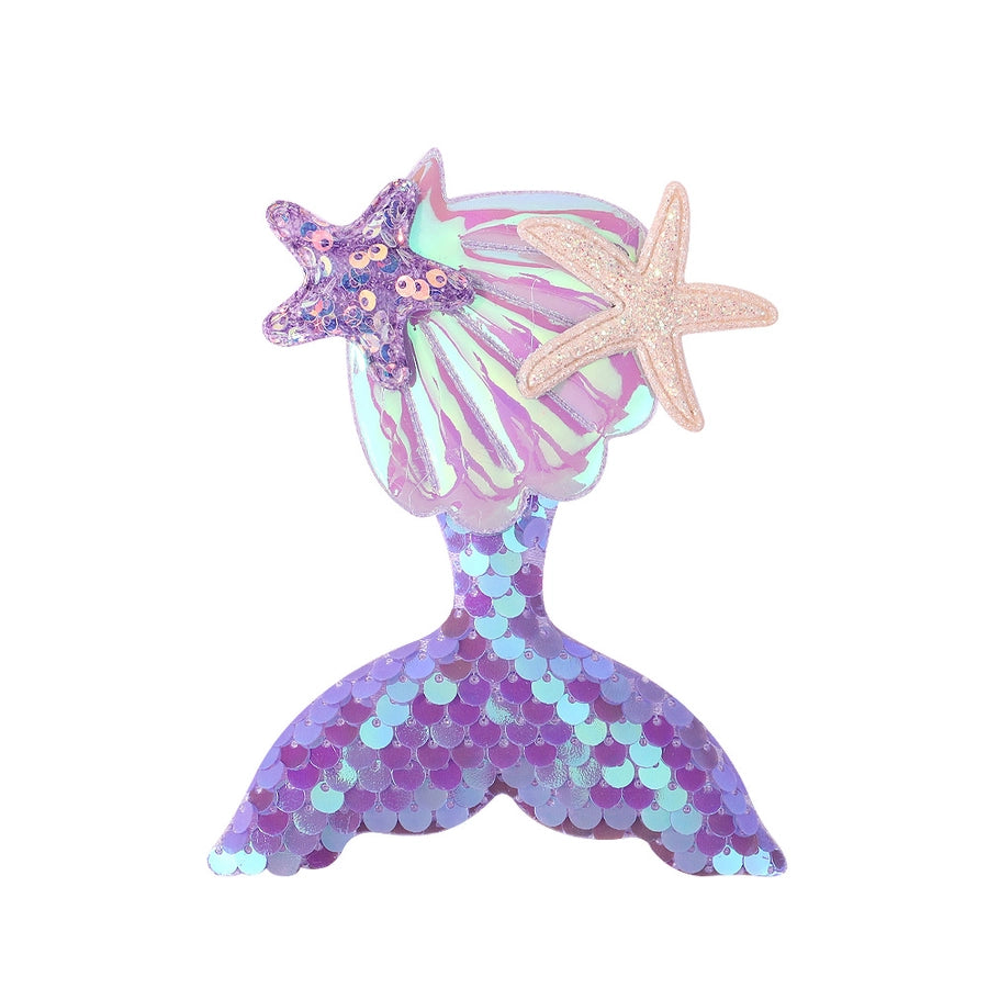cute mermaid sequin cloth patchwork hair clip