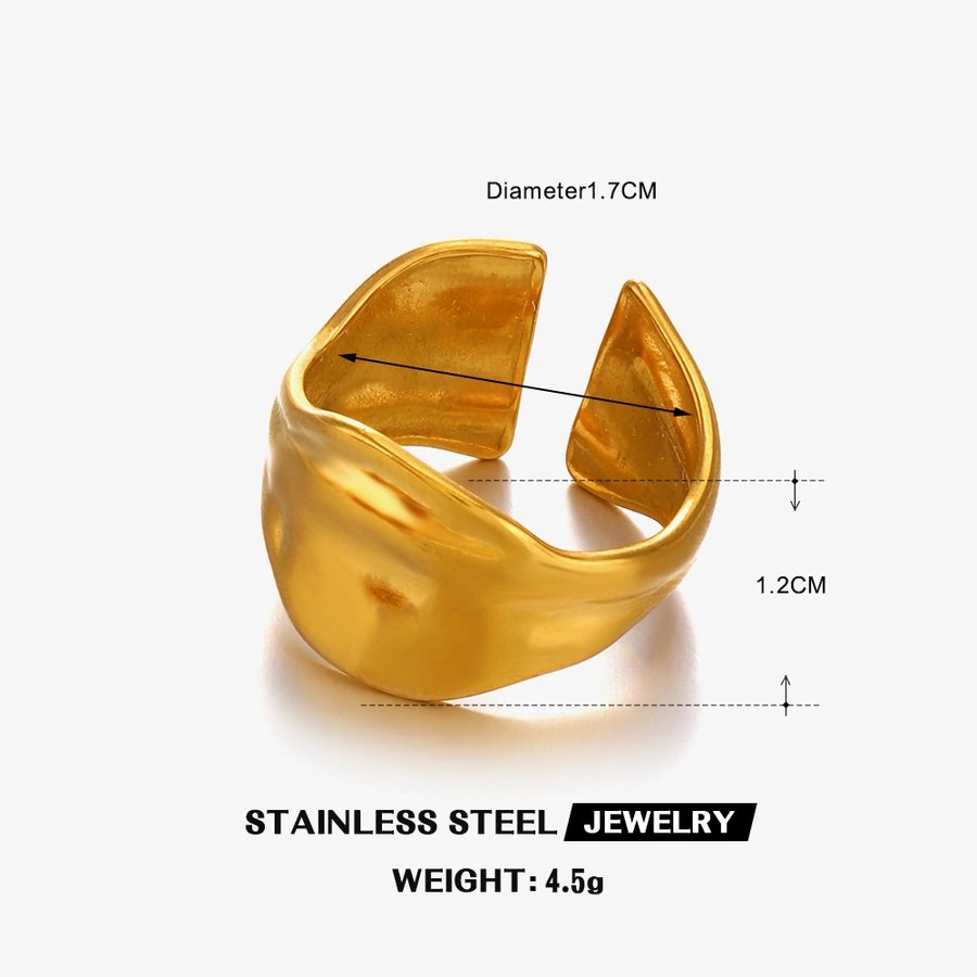 Jewelry Simple Style Irregular 304 Stainless Steel 18K Gold Plated Polishing Rings