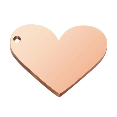 1 Piece 304 Stainless Steel Customization Laser Engraving Heart Shape Pendant