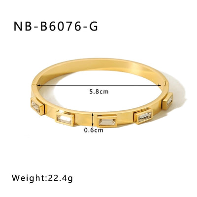 IG Style Simple Style Geometric 304 Stainless Steel Bangle In Bulk