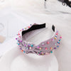 retro knot four-sided bomb inlay beads hair band 1 piece