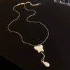 Copper Inlay Butterfly Zircon Pendant Necklace