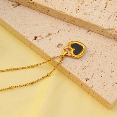 Jewelry Lady Simple Style Classic Style Heart Shape 304 Stainless Steel 18K Gold Plated Plating Pendant Necklace