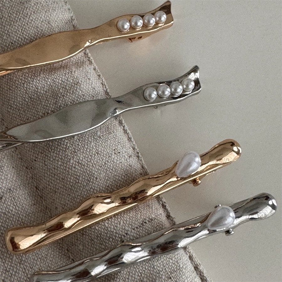 Women's Simple Style Classic Style Solid Color Alloy Inlay Pearl Hair Clip