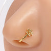 1 Piece Nose Rings & Studs Simple Style Commute Star Moon Copper Hollow Out Artificial Rhinestones Zircon 18K Gold Plated