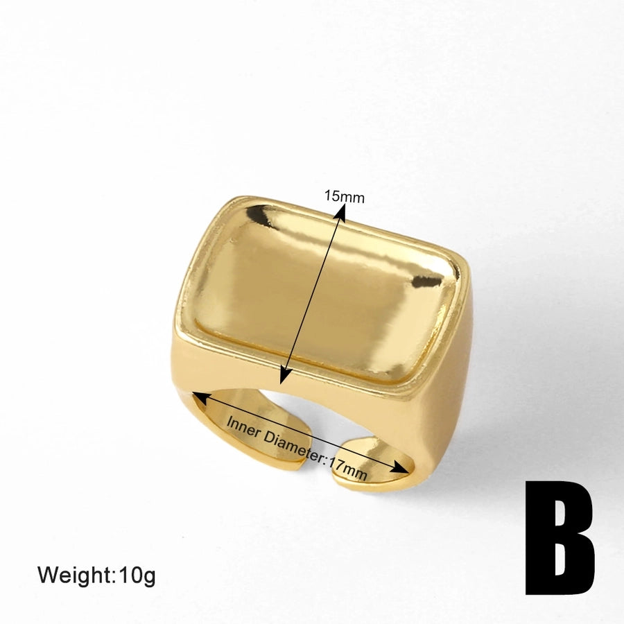 Copper 18K Gold Plated Plating Irregular Open Rings