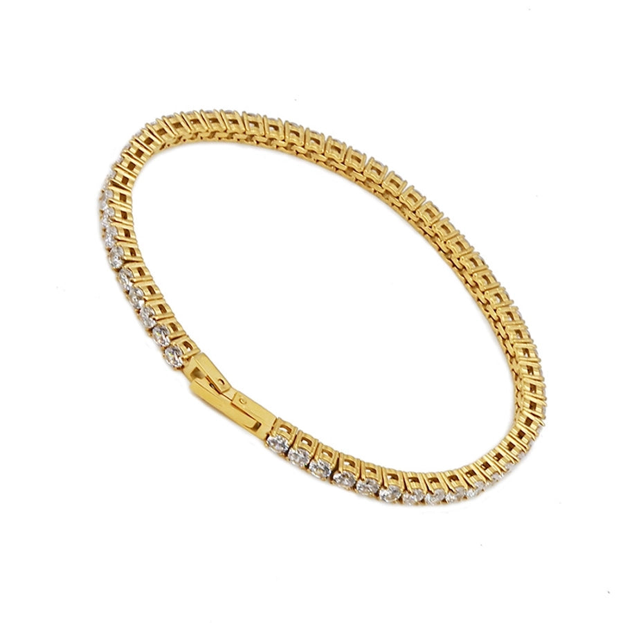 Classic Style Geometric Stainless Steel 18K Gold Plated Rose Gold Plated Zircon Tennis Bracelet In Bulk