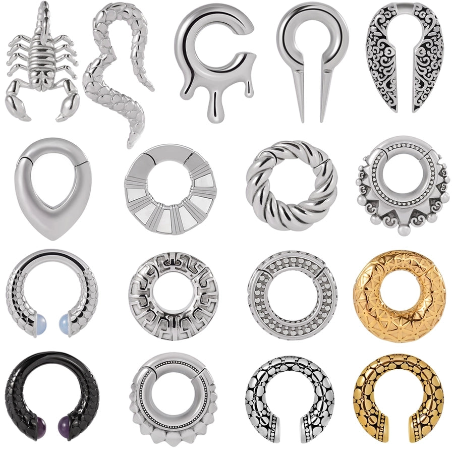 1 Piece Casual C Shape Animal Circle 304 Stainless Steel 18K Gold Plated Stainless Steel Earrings