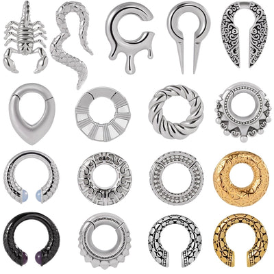 1 Piece Casual C Shape Animal Circle 304 Stainless Steel 18K Gold Plated Stainless Steel Earrings